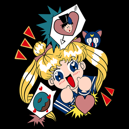 Koszulka Czarna  - Czarodziejka z księżyca / Sailor Moon - WYBIERZ KOLOR KOSZULKI I FASON