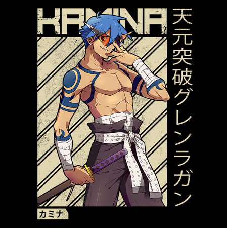 Koszulka Biała Tengen Toppa Gurren Lagann - WYBIERZ KOLOR KOSZULKI I FASON