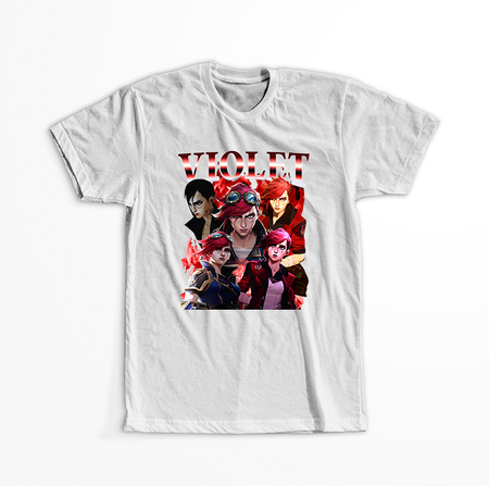 Koszulka Biała - League of Legends & Arcane - WYBIERZ KOLOR KOSZULKI I FASON