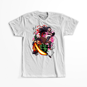 Koszulka Biała Demon Slayer / Kimetsu no Yaiba / Miecz zabójcy demonów - WYBIERZ KOLOR KOSZULKI I FASON