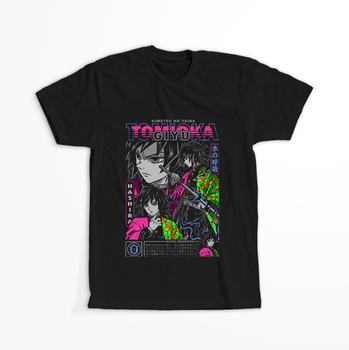 Koszulka Czarna Demon Slayer / Kimetsu no Yaiba / Miecz zabójcy demonów - WYBIERZ KOLOR KOSZULKI I FASON