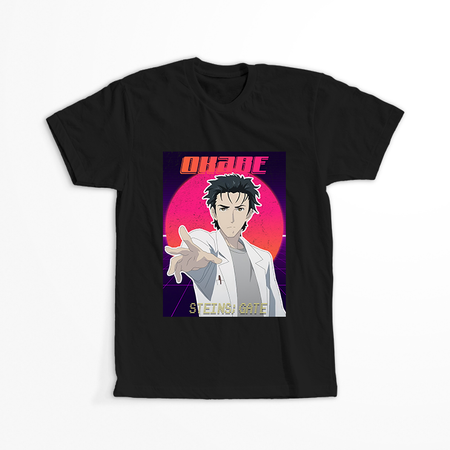 Koszulka Czarna - Steins;Gate - WYBIERZ KOLOR KOSZULKI I FASON