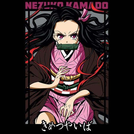 Koszulka Czarna Demon Slayer / Kimetsu no Yaiba / Miecz zabójcy demonów - WYBIERZ KOLOR KOSZULKI I FASON