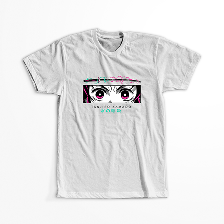 Koszulka Biała Demon Slayer / Kimetsu no Yaiba / Miecz zabójcy demonów - WYBIERZ KOLOR KOSZULKI I FASON