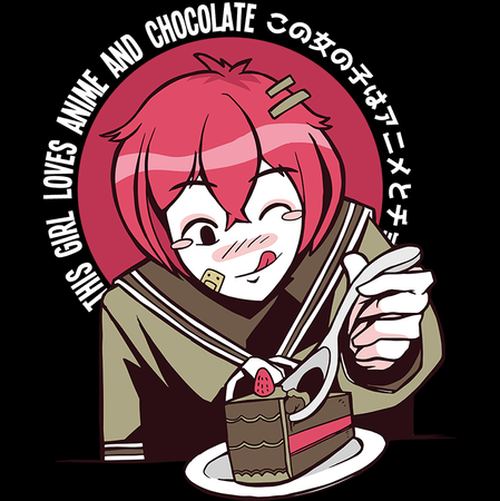 Koszulka Love anime and chocolate WYBIERZ KOLOR KOSZULKI I FASON