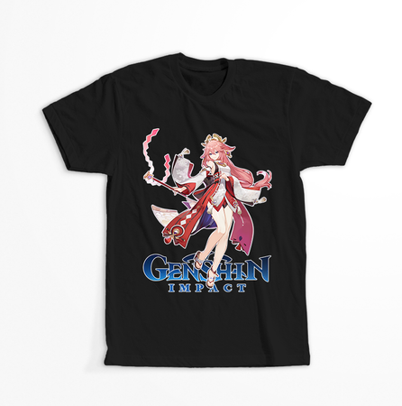 Koszulka Czarna Genshin Impact - Yae Miko - WYBIERZ KOLOR
