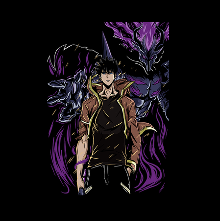 Koszulka Czarna - Solo Leveling - WYBIERZ KOLOR KOSZULKI I FASON