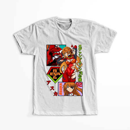 Koszulka Biała Neon Genesis Evangelion - WYBIERZ KOLOR KOSZULKI I FASON