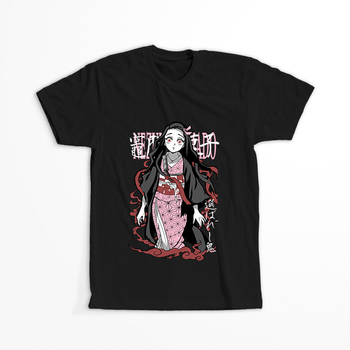 Koszulka Czarna Demon Slayer / Kimetsu no Yaiba / Miecz zabójcy demonów - WYBIERZ KOLOR KOSZULKI I FASON