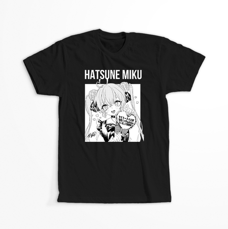 Koszulka Czarna Vocaloid Hatsune Miku - WYBIERZ KOLOR KOSZULKI I FASON
