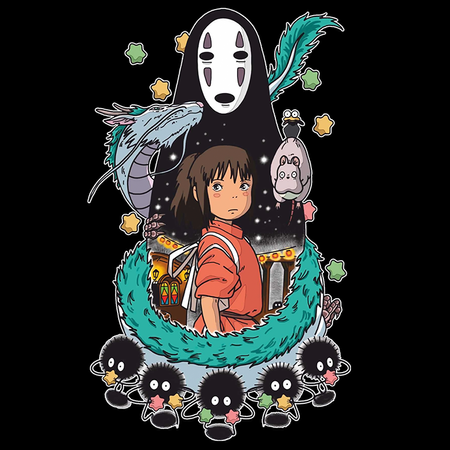 Koszulka Czarna - Spirited Away - WYBIERZ KOLOR KOSZULKI I FASON