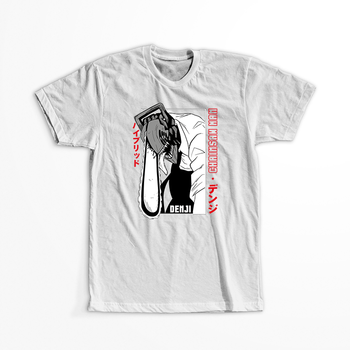 Koszulka Biała  Chainsaw Man WYBIERZ KOLOR KOSZULKI I FASON