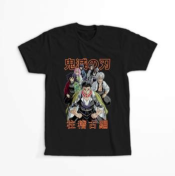 Koszulka Czarna Demon Slayer / Kimetsu no Yaiba / Miecz zabójcy demonów - WYBIERZ KOLOR KOSZULKI I FASON