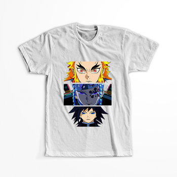Koszulka Biała Demon Slayer / Kimetsu no Yaiba / Miecz zabójcy demonów - WYBIERZ KOLOR KOSZULKI I FASON