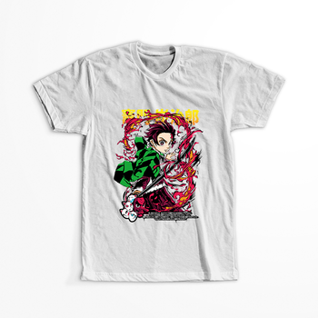 Koszulka Biała Demon Slayer / Kimetsu no Yaiba / Miecz zabójcy demonów - WYBIERZ KOLOR KOSZULKI I FASON