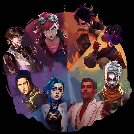 Koszulka Czarna - League of Legends & Arcane - WYBIERZ KOLOR KOSZULKI I FASON