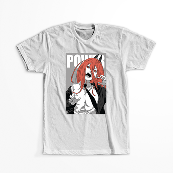 Koszulka Biała Chainsaw Man WYBIERZ KOLOR KOSZULKI I FASON