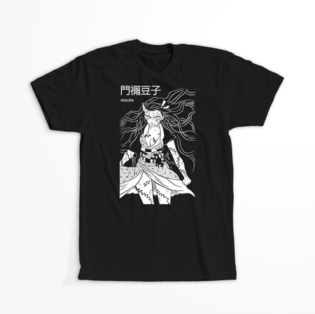Koszulka Czarna Demon Slayer / Kimetsu no Yaiba / Miecz zabójcy demonów - WYBIERZ KOLOR KOSZULKI I FASON
