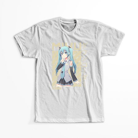 Koszulka Biała Vocaloid Hatsune Miku - WYBIERZ KOLOR KOSZULKI I FASON