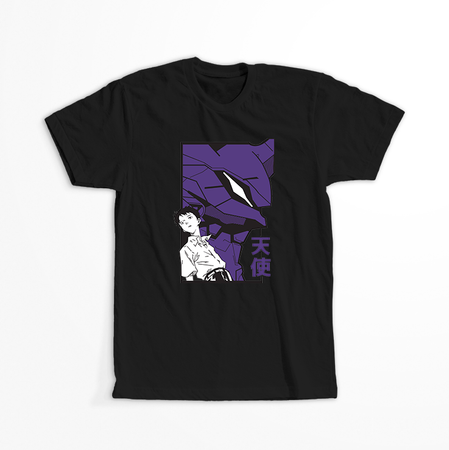 Koszulka Czarna Neon Genesis Evangelion - WYBIERZ KOLOR KOSZULKI I FASON