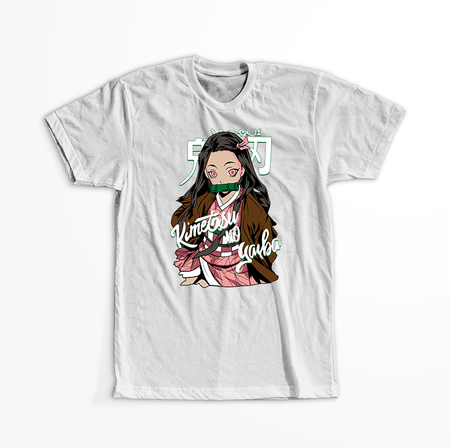 Koszulka Biała Demon Slayer / Kimetsu no Yaiba / Miecz zabójcy demonów - WYBIERZ KOLOR KOSZULKI I FASON