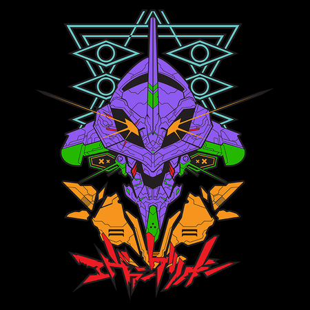 Koszulka Biała Neon Genesis Evangelion - WYBIERZ KOLOR KOSZULKI I FASON