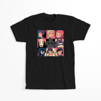 Koszulka Czarna Studio Ghibli - WYBIERZ KOLOR KOSZULKI I FASON