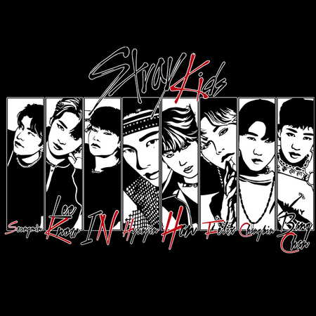 Koszulka Czarna Stray Kids WYBIERZ KOLOR KOSZULKI I FASON