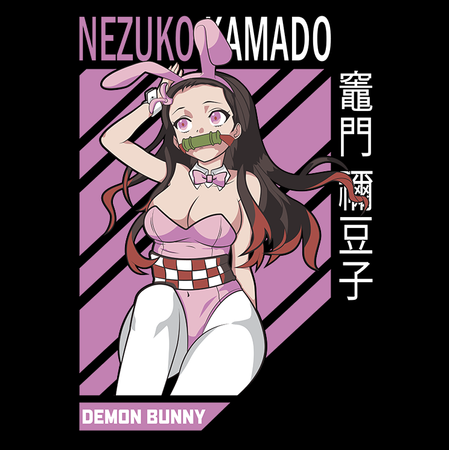 Koszulka Czarna Demon Slayer / Kimetsu no Yaiba / Miecz zabójcy demonów - WYBIERZ KOLOR KOSZULKI I FASON