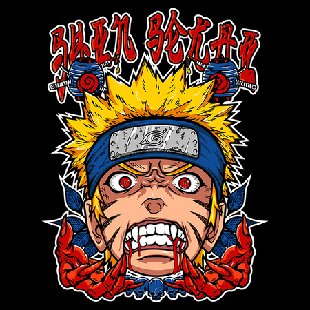 Koszulka Czarna Naruto / Boruto - WYBIERZ KOLOR KOSZULKI I FASON