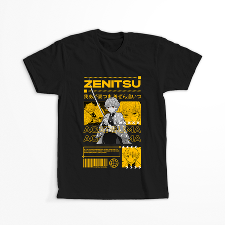 Koszulka Czarna Demon Slayer / Kimetsu no Yaiba / Miecz zabójcy demonów - WYBIERZ KOLOR KOSZULKI I FASON