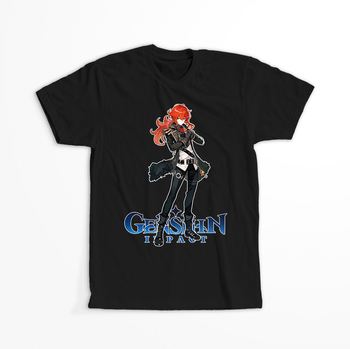 Koszulka Czarna Genshin Impact - Diluc - WYBIERZ KOLOR KOSZULKI I FASON