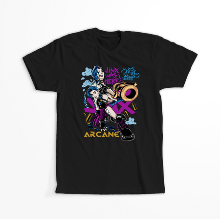 Koszulka Czarna - League of Legends & Arcane - WYBIERZ KOLOR KOSZULKI I FASON