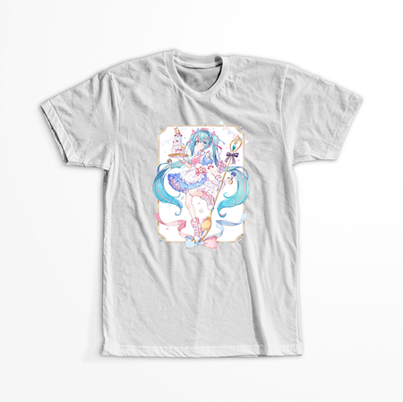 Koszulka Biała Vocaloid Hatsune Miku - WYBIERZ KOLOR KOSZULKI I FASON