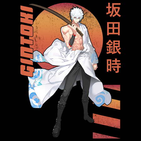 Koszulka Czarna Gintama WYBIERZ KOLOR KOSZULKI I FASON