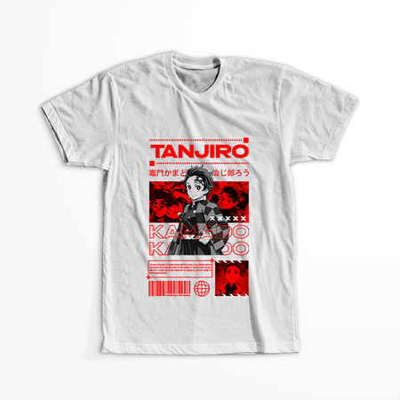 Koszulka Biała Demon Slayer / Kimetsu no Yaiba / Miecz zabójcy demonów - WYBIERZ KOLOR KOSZULKI I FASON