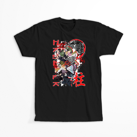 Koszulka Czarna Demon Slayer / Kimetsu no Yaiba / Miecz zabójcy demonów - WYBIERZ KOLOR KOSZULKI I FASON