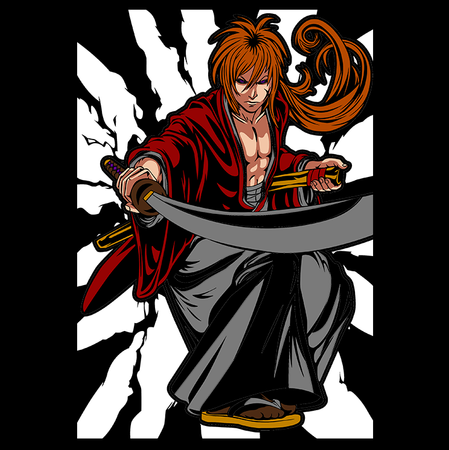 Koszulka Biała Rurouni Kenshin WYBIERZ KOLOR KOSZULKI I FASON