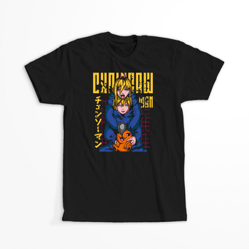 Koszulka Czarna Chainsaw Man WYBIERZ KOLOR KOSZULKI I FASON