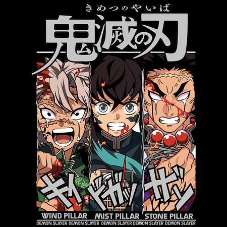 Koszulka Czarna Demon Slayer / Kimetsu no Yaiba / Miecz zabójcy demonów - WYBIERZ KOLOR KOSZULKI I FASON