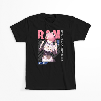 Koszulka Czarna Re:Zero - WYBIERZ KOLOR KOSZULKI I FASON