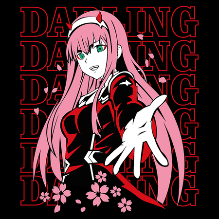 Koszulka Czarna Darling in the franxx - WYBIERZ KOLOR KOSZULKI I FASON