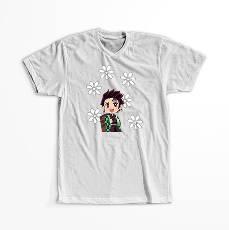 Koszulka Biała Demon Slayer / Kimetsu no Yaiba / Miecz zabójcy demonów - WYBIERZ KOLOR KOSZULKI I FASON