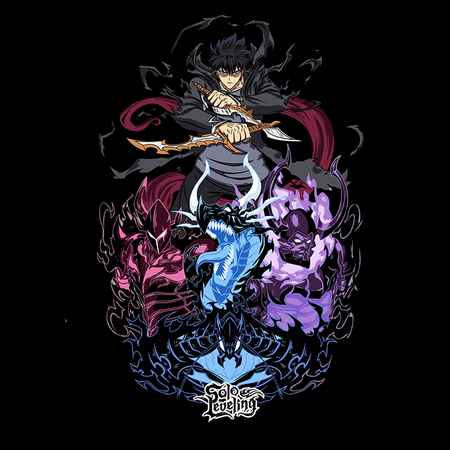 Koszulka Czarna - Solo Leveling  - WYBIERZ KOLOR KOSZULKI I FASON