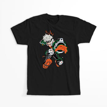 Koszulka Czarna My Hero Academia / Akademia bohaterów - WYBIERZ KOLOR KOSZULKI I FASON