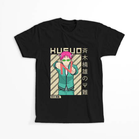 Koszulka Czarna Saiki Kusuo no Ψ-nan WYBIERZ KOLOR KOSZULKI I FASON