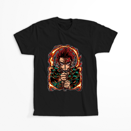 Koszulka Czarna Demon Slayer / Kimetsu no Yaiba / Miecz zabójcy demonów - WYBIERZ KOLOR KOSZULKI I FASON