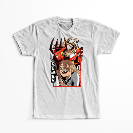 Koszulka Biała Chainsaw Man WYBIERZ KOLOR KOSZULKI I FASON