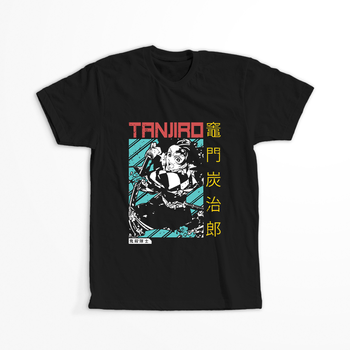 Koszulka Czarna Demon Slayer / Kimetsu no Yaiba / Miecz zabójcy demonów - WYBIERZ KOLOR KOSZULKI I FASON