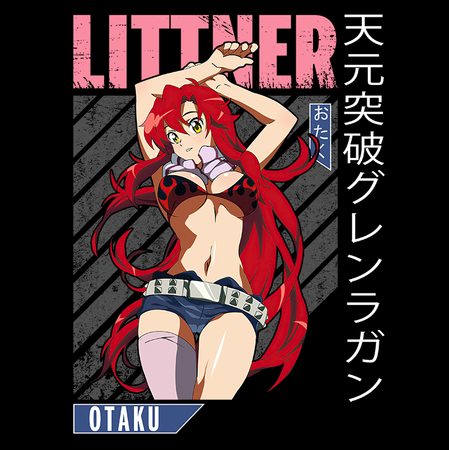 Koszulka Czarna Tengen Toppa Gurren Lagann - WYBIERZ KOLOR KOSZULKI I FASON